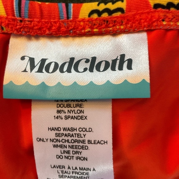 NEW ModCloth The Franky High-Waisted Bikini Bottom Orange Birds Plus 1X NWOT - Picture 5 of 6